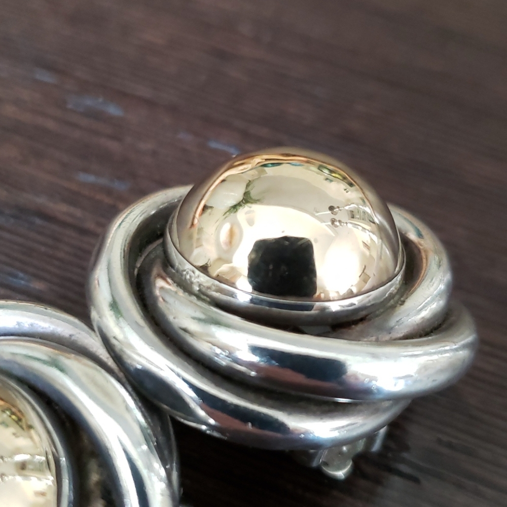 VTG PBD Love knot 14k Gold and Sterling earrings - Picture 7 of 8